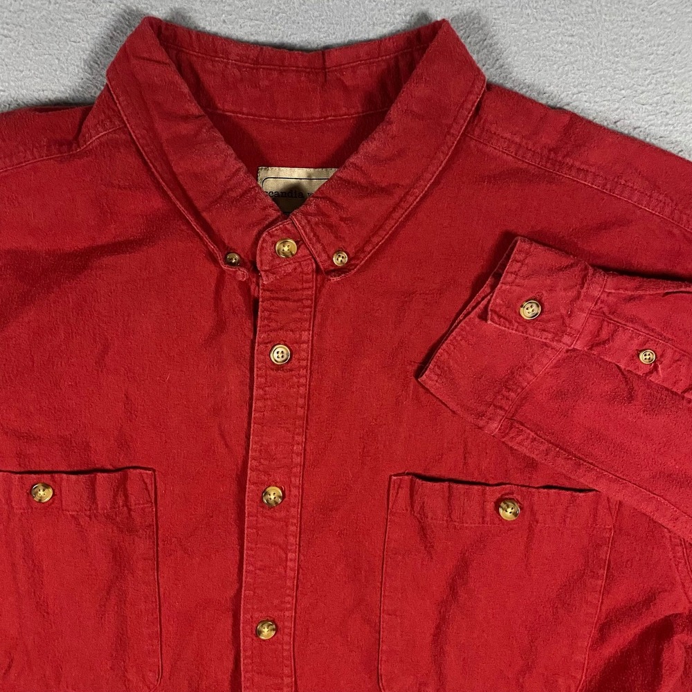 Scandia Woods Chamois Button Down Shirt Mens 2XL Tall Red Cotton Twill Workwear‎